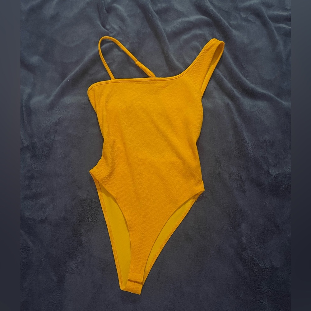Wild Fable Mustard Yellow Textured Body Suit
